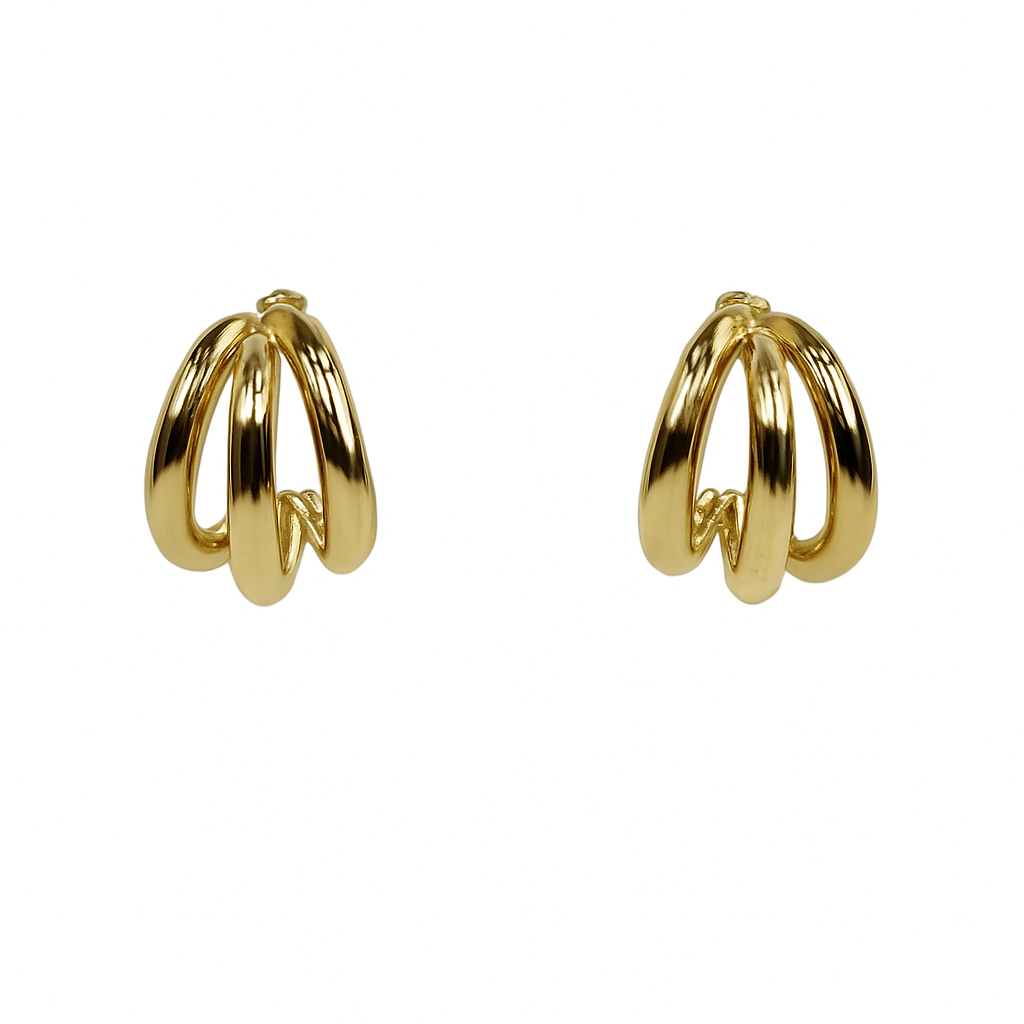 Orecchino tris gold