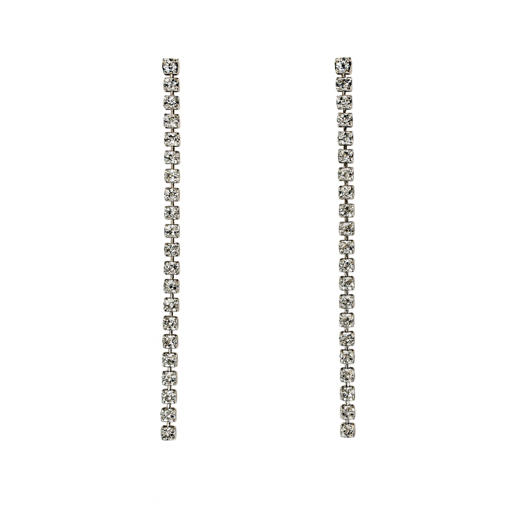 Orecchino tennis strass silver