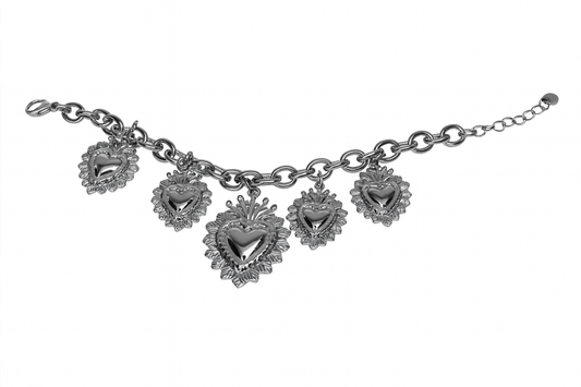 Bracciale cuore sacro silver