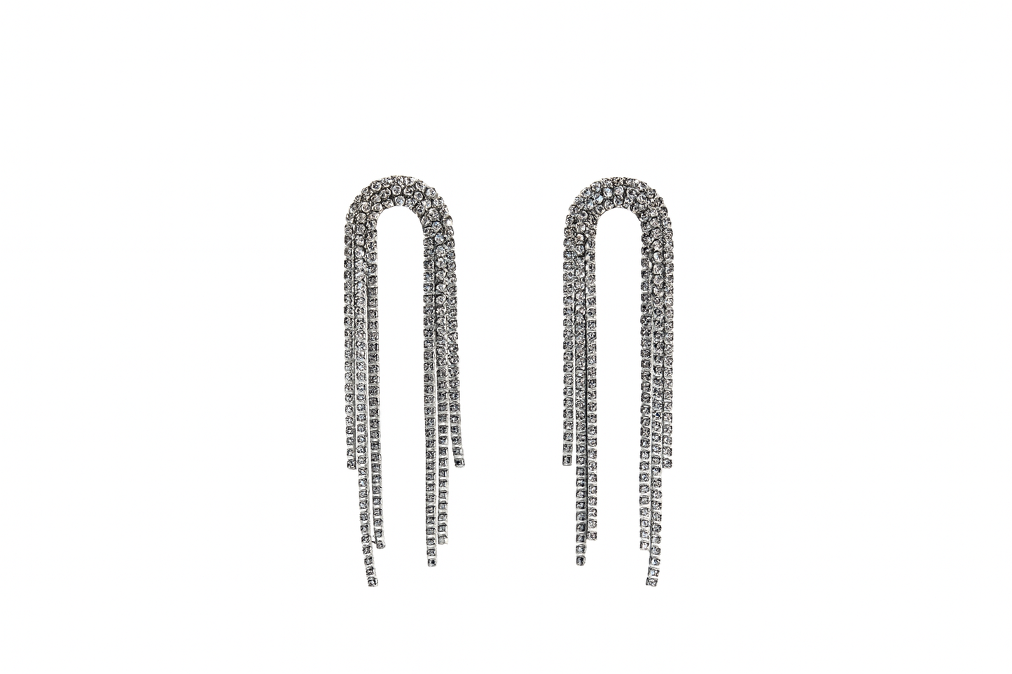 Orecchino cascata strass silver